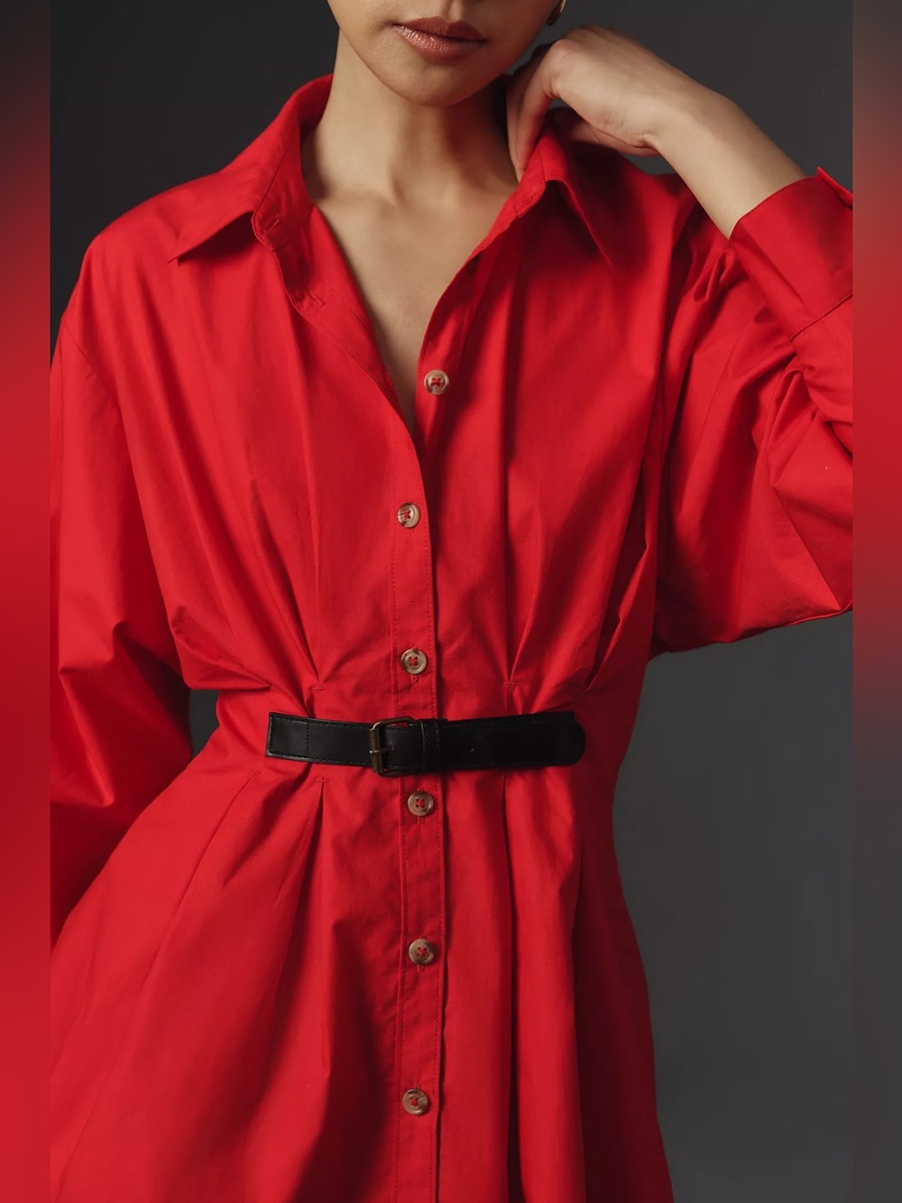 By Anthropologie Belted Buttondown Shirt Size 4 - Picture 10 of 10